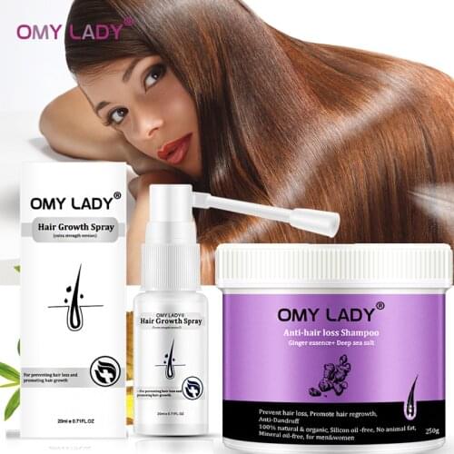 OMYLADY Anti Hair Loss Hair Growth Spray Essential Liquid+Natural Hair Essential Oil Deep Nourish Hairlines Repair Damaged Hair
