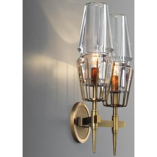 Nordic Villa led Wall Lamps Indoor Bedroom Wandlamp Industrieel Clear Glass Wall Lights Lampara Home Decoration Lighting