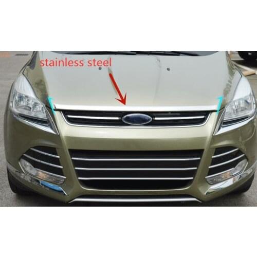 For Ford Kuga 2013-2016 High-quality stainless steel /ABS Chrome Engine cover Decoration strip Car styling