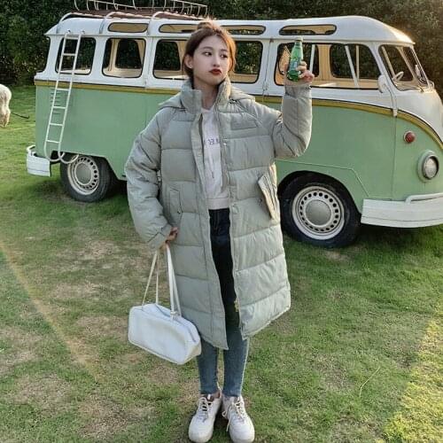 Womens Down Jacket Winter Long Coat Windproof Puffer Jacket with Hood Harajuku Outer clothes Warm And Light куртка женская