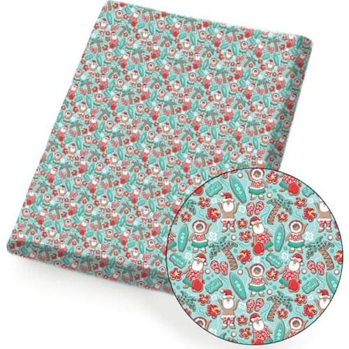 Christmas Polyester Cotton Fabric Printed Cloth Sheet Deer DIY Dress Supplies Home Textile Handmade Bag Material 45*150cm 1pc