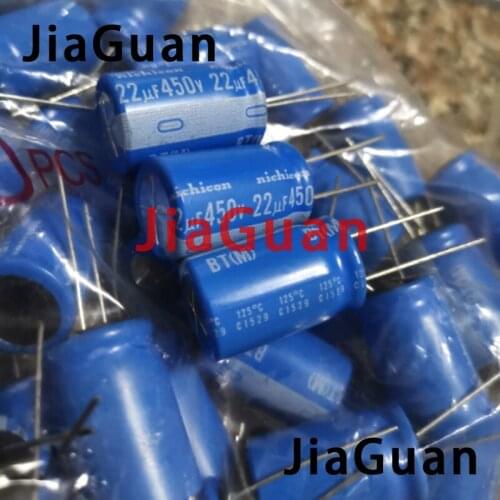 10pcs NICHICON BT 450v22uf 16x25MM electrolytic capacitor bt 125 degrees 22uF/450v military industrial capacitor 22UF 450V