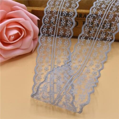 10 Yards/lot Beautiful Gray Lace Ribbon Tape 45MM Lace Trim Fabric DIY Embroidered Net White Lace Trim Cord Sewing Decoration