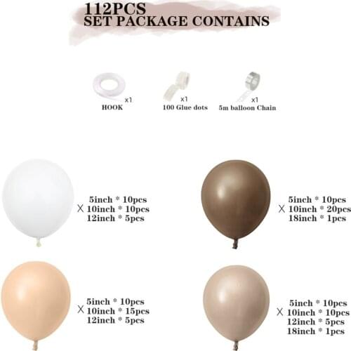 112pcs/set Balloons Garland Arch Kit Latex Ballons Birthday Valentine Wedding Party Balloons Decoration