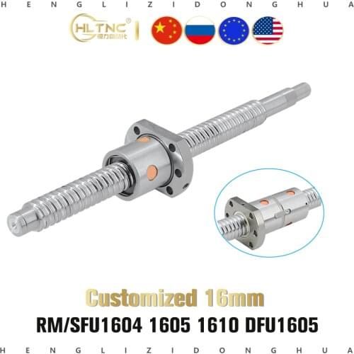 Cheap Price Zero Backlash ball screw SFU1605 SFU1610 SFU1604 1200/1250/1300/1350/1400/1450mm single ballnut for DIY cnc Parts