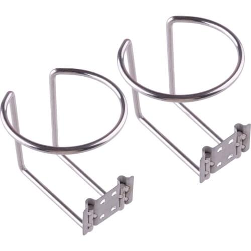 2Pcs Universal Durable Stainless Steel Ring Cup Drink Holder Silver for Boat Yacht Marine Camper Truck