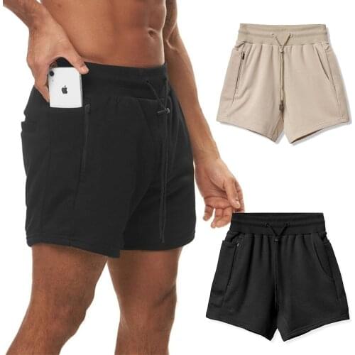 2021Running Multi-pocket Shorts Men Fitness Gym Training Sports Shorts Quick Dry Workout Gym Sport Jogging Double Deck Men Short