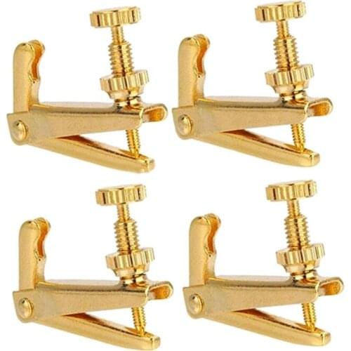 4pcs Violin Fine Tuner Violin Parts String Metal Adjuster for 3/4-4/4 Violin