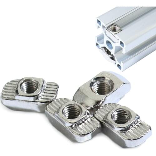 50 Pcs 2020 Series M4 Thread European Standard T Nuts Hammer Head Fastener Nut Aluminum Extrusion Profile T Slot 6mm