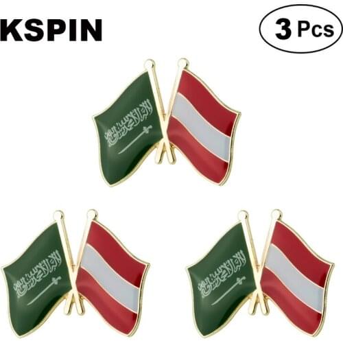 Saudi Arabia & Austria Frendship Lapel Pin Brooches Pins Flag badge Brooch Badges