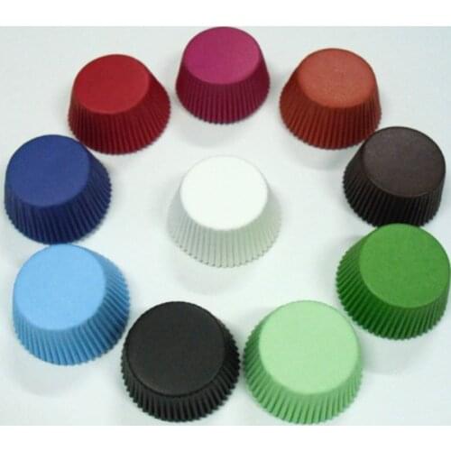 50pcs Paper Cupcake Liners White Black Blue Brown Green plain Solid color muffin baking Cup cake mold red polka dot 4 bakery
