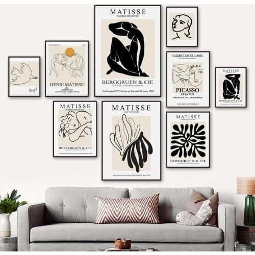 Matisse Line Picasso Abstract Minimalism Wall Art Canvas Painting Nordic Posters And Prints Wall Pictures For Living Room Decor