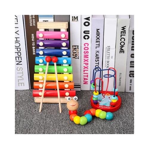 Montessori Wooden Toys Childhood Learning Toy Children Kids Baby Colorful Wooden Blocks Enlightenment Educational New Toy