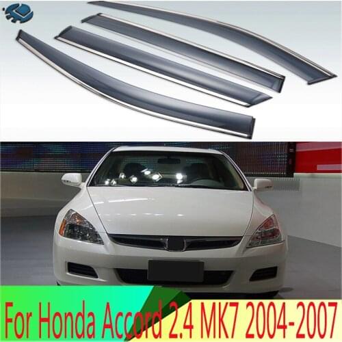 For Honda Accord 2.4 MK7 2004-2007 Plastic Exterior Visor Vent Shades Window Sun Rain Guard Deflector 4pcs 2005 2006