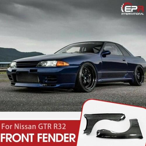 For Nissan Skyline R32 GTR OE Style Carbon Fiber Glossy Finished Front Fender Mudguards Exterior Body Accessories Kit