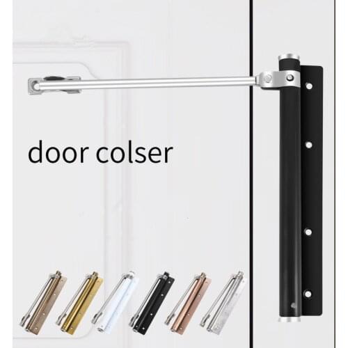 Stainless Steel Door Closers Simple Household Door Closers with Adjustable Springs and Automatic Cushioning Light Door Closers