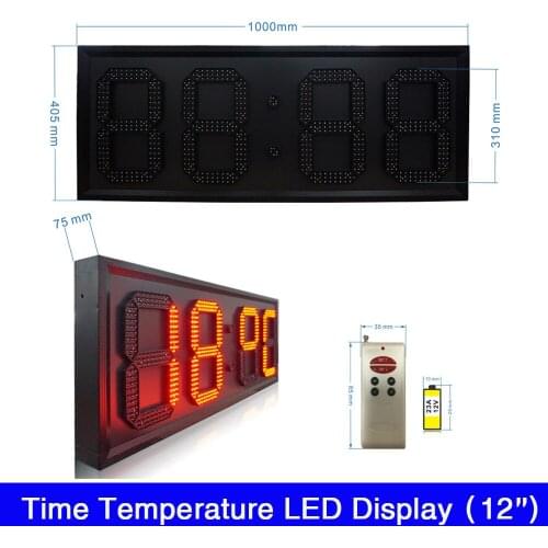 Custom made 12-inch electronic time and temperature board | GPS electronic clock screen | seven-segment