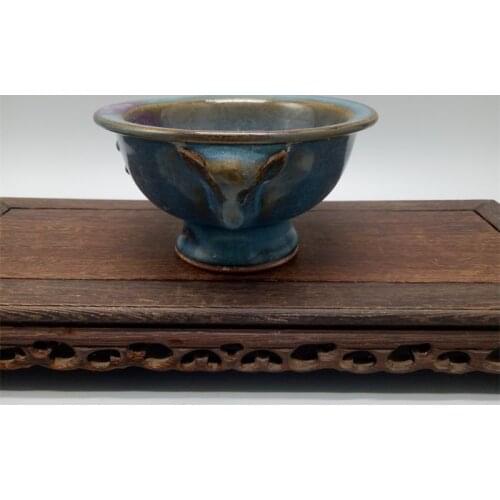 Collection Chinese Style Old Folk Jun Kiln Porcelain Bowl Creative Home Decoration Gift