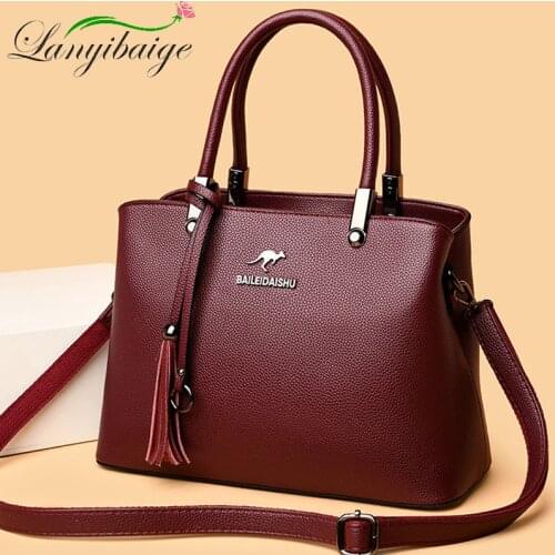 Lanyibaige 2020 New Women Leather Handbags Women Messenger Bags Designer Crossbody Bag Women Top-handle Bags Tote Shoulder Bags