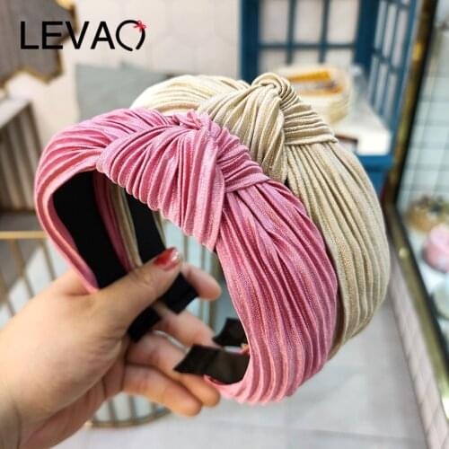 LEVAO Simple Knot Hair Bands For Women Headdress New Solid Cloth Headband Handmade Bezel Hairband Hair Hoop Hair Accessories