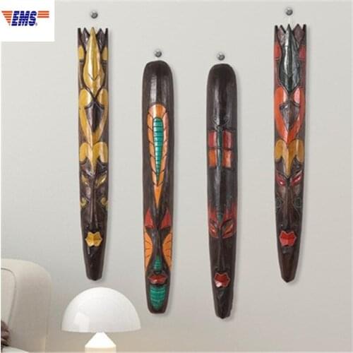 HANDWORK WOOD CARVING COLORED DRAWING AFICAN MASKS SOUTHEAST ASIA HOTEL THEME RESTAURANTS MASK TOTEM WALL ACCESSORIES X2261