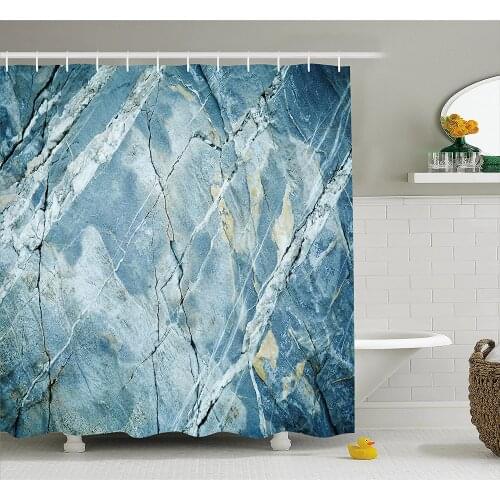 Marble Shower Curtain Exquisite Granite Stone Architecture Floor Artistic Nature Faded Rock Wall Decoration Hanging Curtains