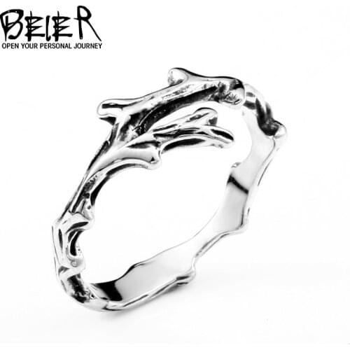 BEIER 316L stainless steel bamboo skeleton ring Punk rock style personality men Finger jewelry charms dropshipping BR8-114