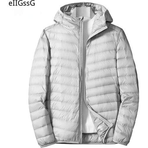 Men Down Jacket 60% Velvet Content Loose Large Size Thin Down Jacket Golden Classic Fashion Warm Slim Casual Down Jacket Men 6XL