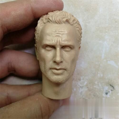 Unpainted 1/6 Scale Rick DM Version Exquisite Head Sculpt Model For Action Figure Dolls Soldier Accessories Painting Exercise