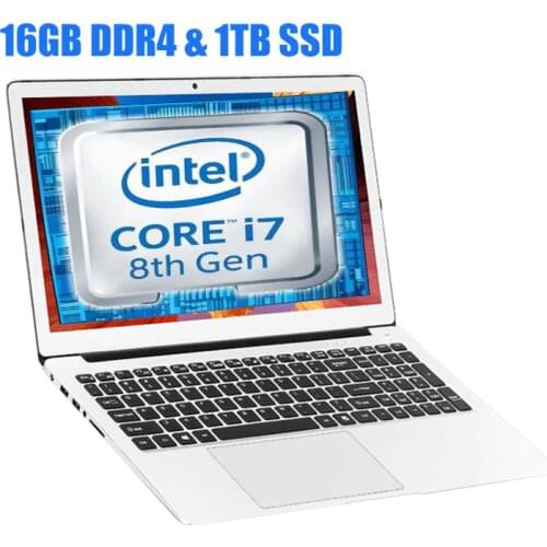 GMOLO 15.6inch In*tel I7 8550U 8th Gen laptop 4-core 8-threads 16GB DDR4 RAM 1TB SSD Aluminium gaming notebook computer