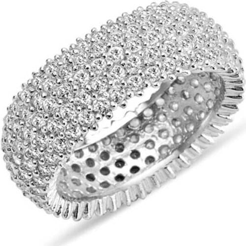 Original silver , Five Rows White Full Tour Wedding Annulus , Ring, Good Quality and Affordable Full Tour, rings Types