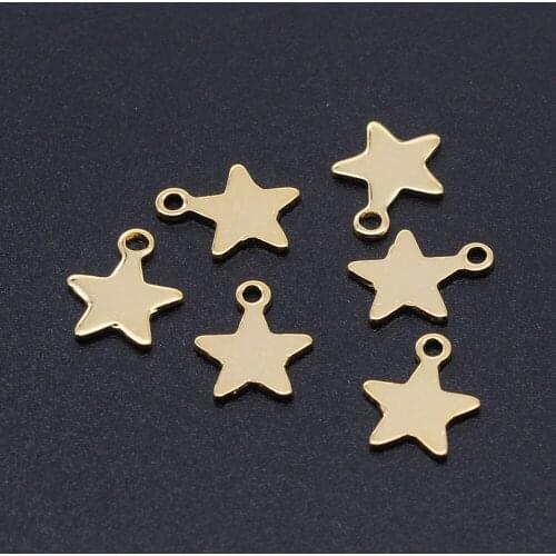 10pcs/lot 100% Stainless Steel Small Star Charms Wholesale Top Quality Accept OEM Order Never Tarnish Jewelry Making Charms