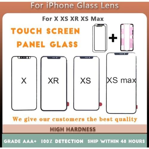 Touch Panel Replacement For iPhone X XS XR XS MAX Front Outer Screen Glass Lens With Frame Bezel Repair parts