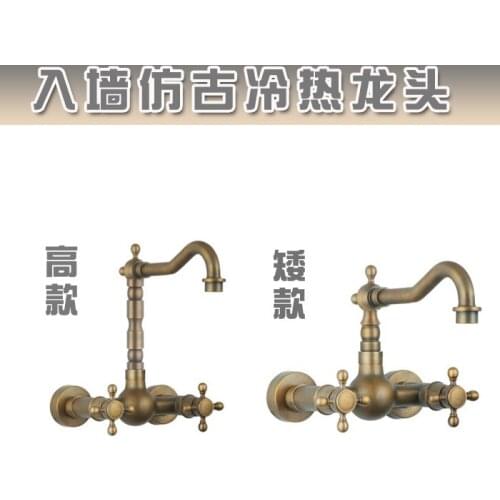 Solid Brass Golden Polish Bathroom Faucet Vessel Sink Faucet Deck Mounted Mixer Tap Hot and Cold Water