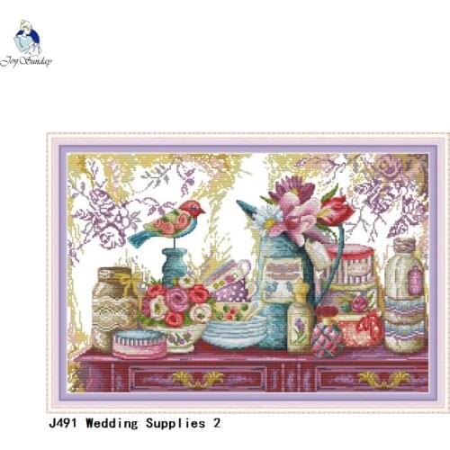 Wedding Supplies Patterns DIY Handmade DMC Cross Stitch kit Precise Printed 14ct 11ct Embroidery Needlework Crafts