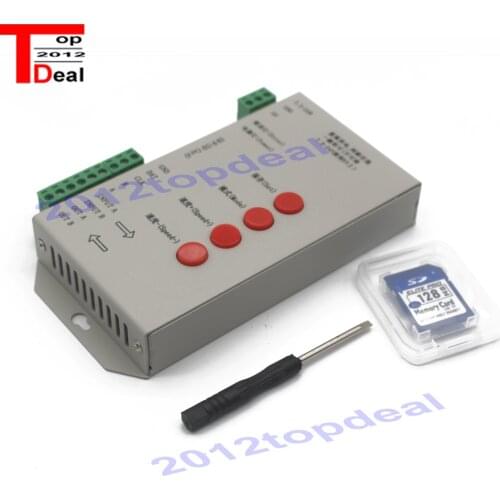 LED T1000S 128 SD Card Pixels Controller,DC5~24V,for WS2801 WS2811 WS2812B LPD6803 LED 2048 strip light lamp