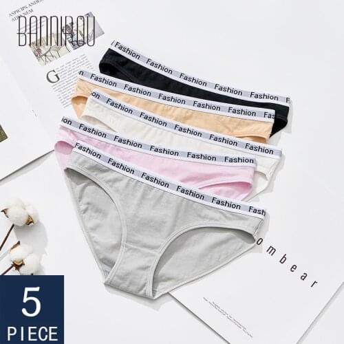 5pcs Cotton Underwear For Woman Panties Soft Briefs Woman Underwear Fashion Sports Soft Underpants Cotton Panties For Woman