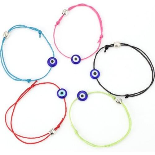 Turkish Lucky Evil Eye Bracelets For Women 6 Colors Handmade Braided Rope Lucky Jewelry Red Bracelet Female Couple bracelet