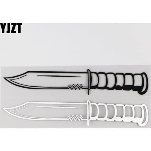 YJZT 17CM*2.8CM Weapon Knife Pattern Personalized Car Sticker Decorative Vinyl Decal 1A-0329