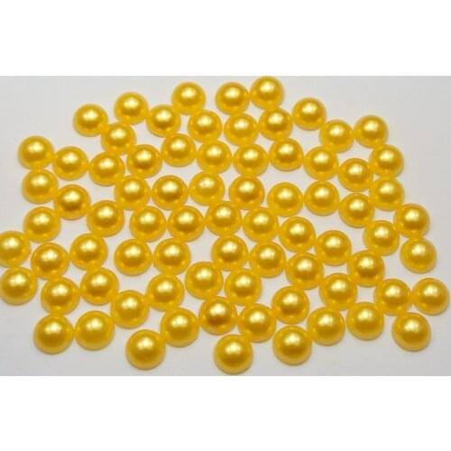 500 Gold Half Pearl Bead 8mm Flat Back Round Gems Scrapbook Craft