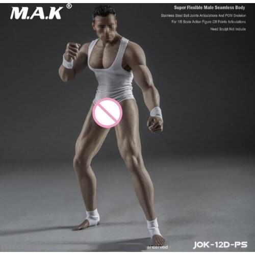 1/6 Scale New Strong Super Flexible Male Seamless Muscular Body with Metal Skeleton Suntan/Black Colors for 12" Action Figure