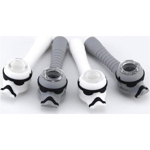 Creative 1pcs Silicone Smoking Pipe with Glass Bowl Unbreakable Tobacco Hand Pipes for Smoking