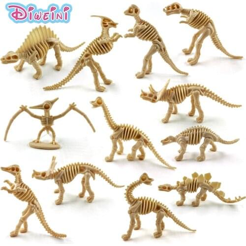 12pcs Simulation Dinosaurs Skeleton animal model Lifelike action figure home decor Gift For Boy girl children Kids hot toys set