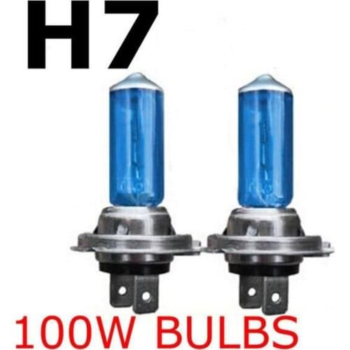 2pcs H7 6000K Xenon Gas Halogen Headlight White Car Light Lamp Bulbs 100W 12V Super Bright Car Halogen Bulbs Car Headlights