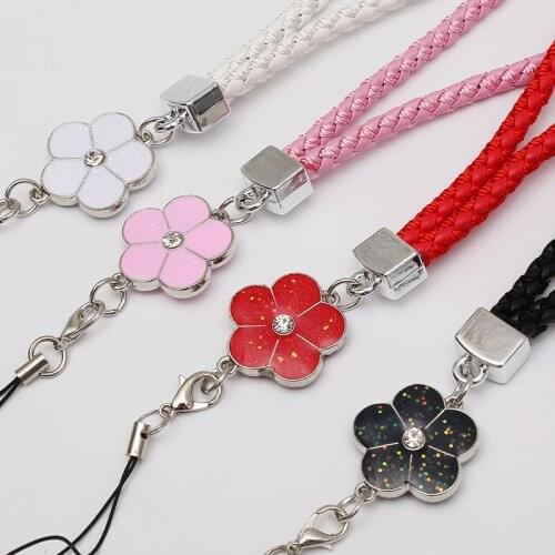 20pcs flower Mobile Phone Straps ring Rope for Galaxy S6 S7 huawei for iphone 7 8 Lanyard cell Straps Phone accessories
