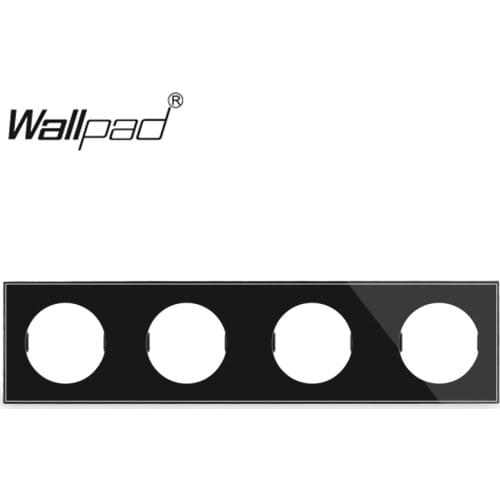 DIY Customization 4 Gang White Black Glass Frame Plate For L6 Wall Light Switch Socket Inserts