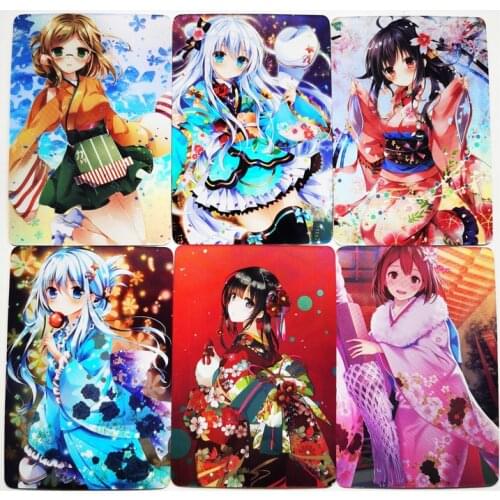 9pcs/set ACG Beauty Japanese Kimono Sexy Girls Refraction Hobby Collectibles Game Anime Collection Cards
