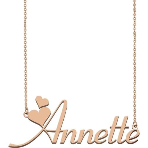 Annette Name Necklace, Custom Name Necklace for Women Girls Best Friends Birthday Wedding Christmas Mother Days Gift