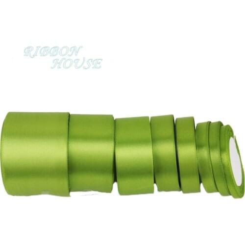 25 yards/roll) Fruit Green Single Face Satin Ribbon Wholesale Gift Wrapping Christmas ribbons