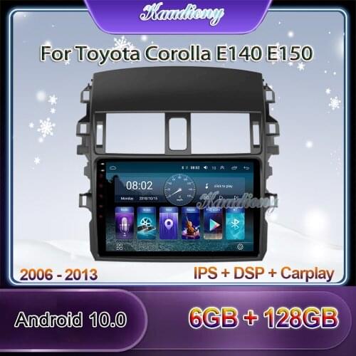 Kaudiony 9" Android 10.0 Car Radio Automotivo For Toyota Corolla E140 E150 Car Dvd Multimedia Player Auto GPS Navigation Stereo